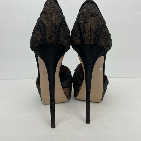 Valentino Garavani Floral Lace Platform T-strap Pump Heels Size 40 EU 9 US - Picture 5 of 11